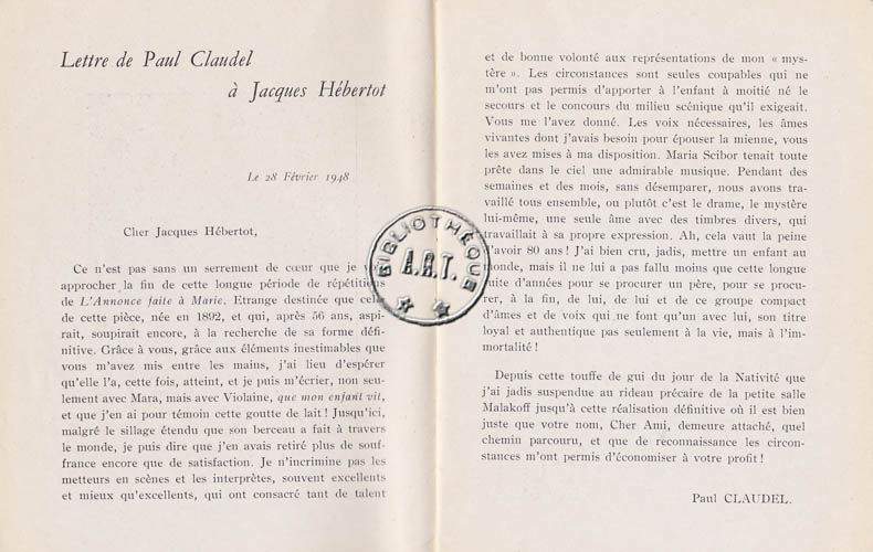 Les programmes de Théatre de l\